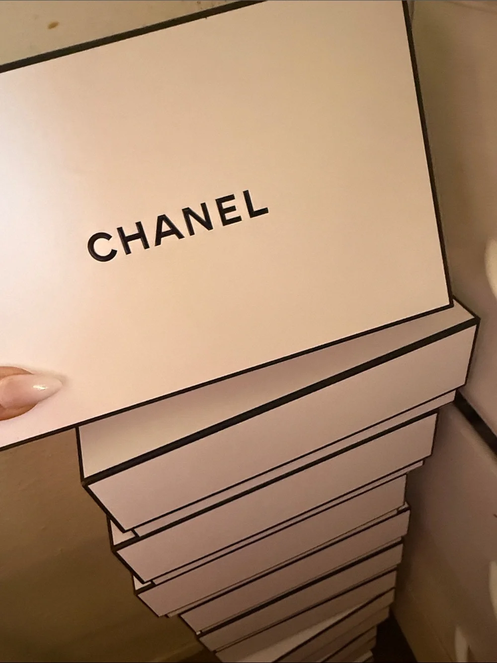 CHANEL white Stackable Storage Boxes - Luxe Organizer Set